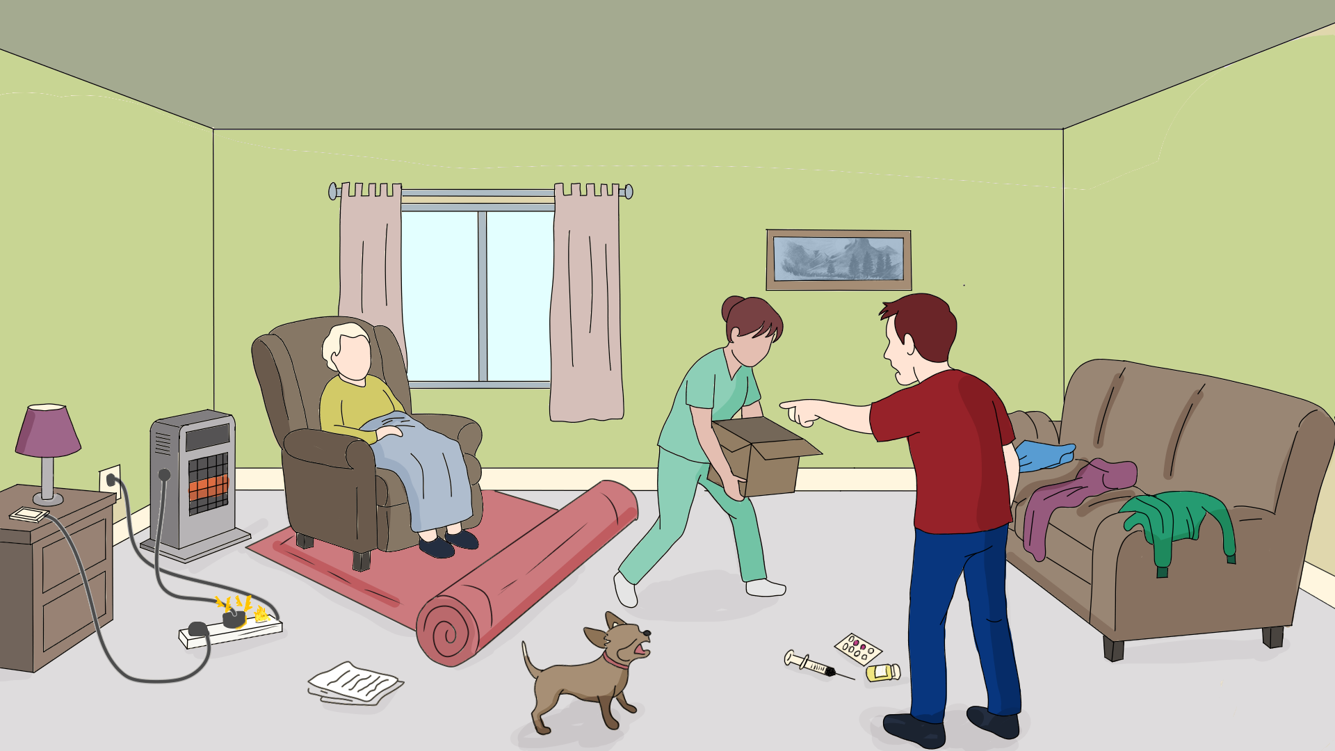 A home scene with hidden hazards